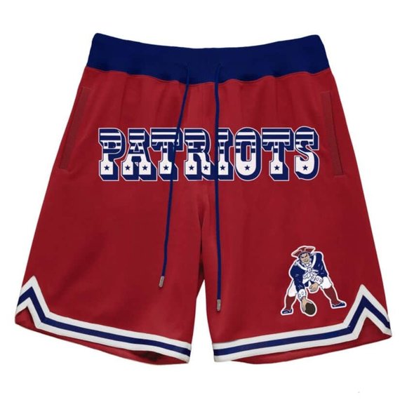 New England Patriots Mitchell & Ness Just Don Gold Rush Shorts - Red - Picture 4 of 4